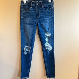 American Eagle distressed high rise jeggings